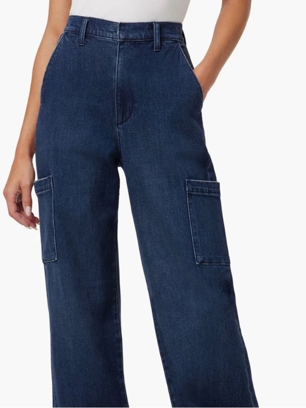 Joe's Jeans Dark Blue High-Rise Wide Leg Cargo Jeans Size 27